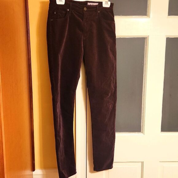 Adriano Goldschmied Anthropologie Dark Brown Stevie Slim Ankle Pants Size 28R 6R - Picture 1 of 11